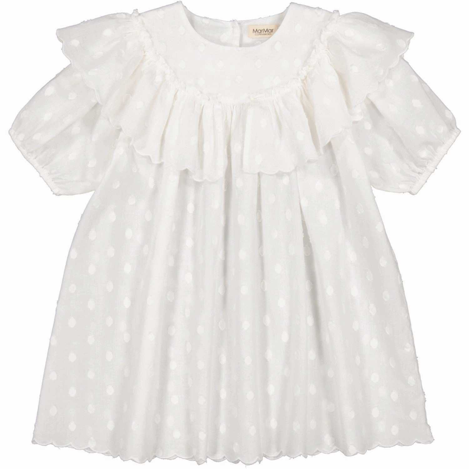 Timeless and Comfortable Heart Glow MarMar Dobby Dots Gentle White Delsa Dress