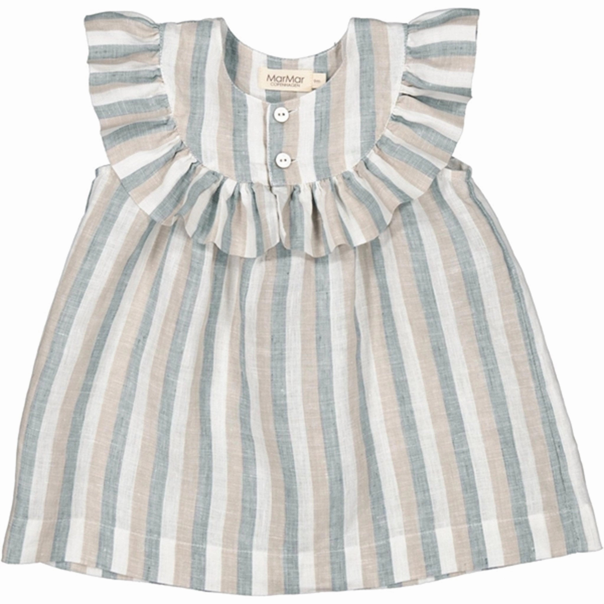 Smooth Detail Daywear Comfort MarMar Dusty Blue Stripe Drussa Dress