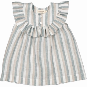 Smooth Detail Daywear Comfort MarMar Dusty Blue Stripe Drussa Dress