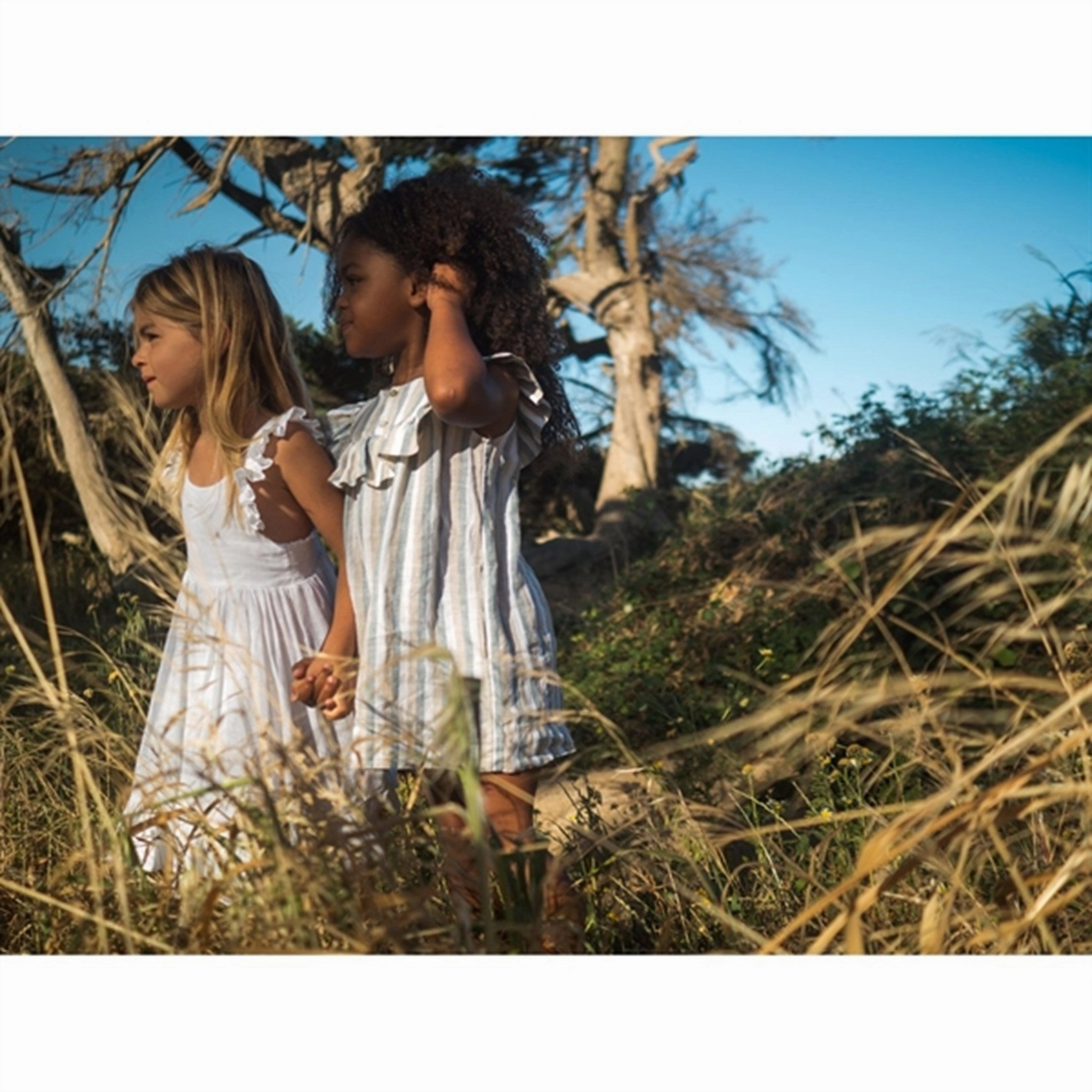 MarMar Dusty Blue Stripe Drussa Dress Petal Zone Light Bow