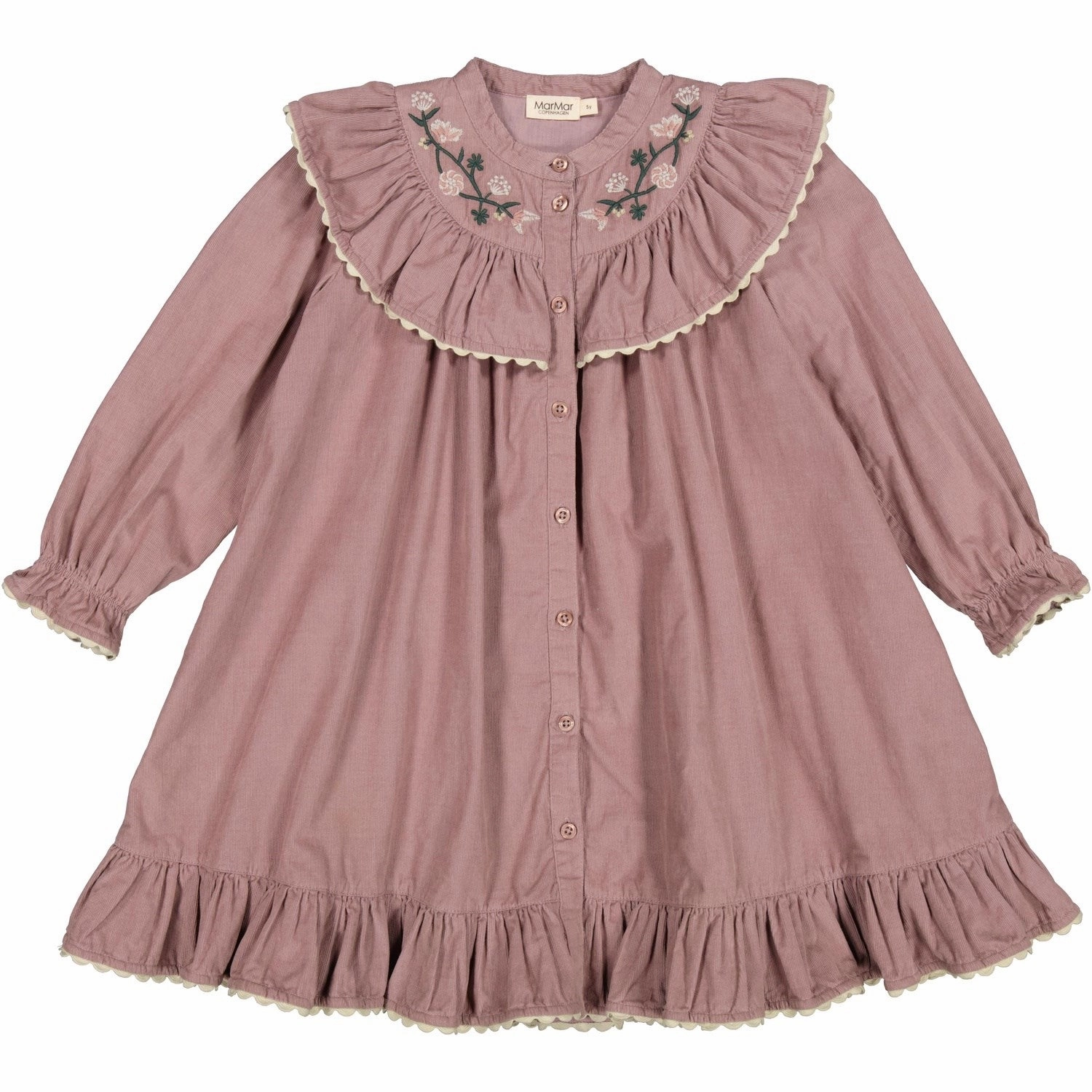 MarMar Fine Cord Dusty Mauve Dalina Dress Fitted Mood