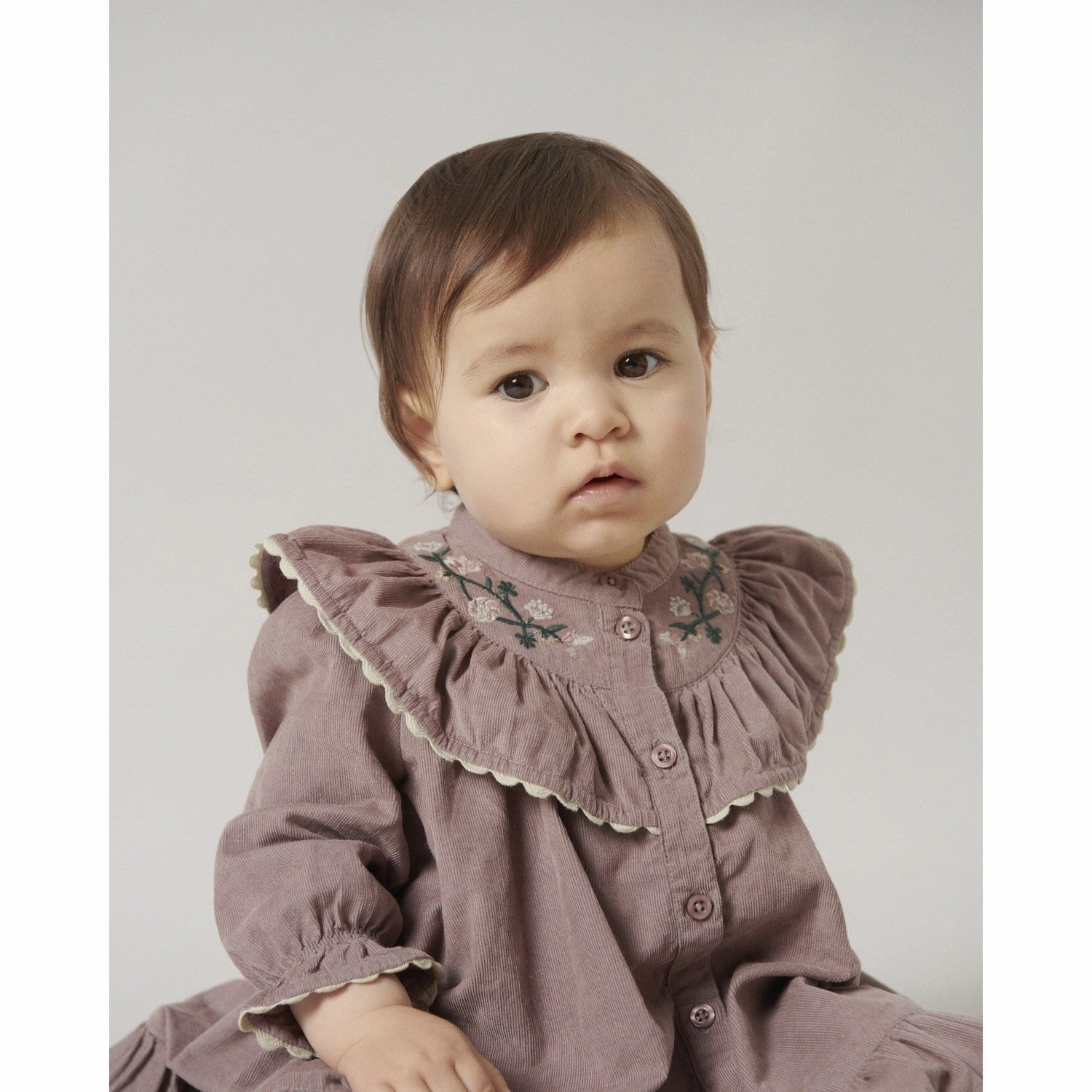Crinkle Effect Bless Touch MarMar Fine Cord Dusty Mauve Dalina Dress