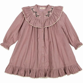 MarMar Fine Cord Dusty Mauve Dalina Dress Fitted Mood