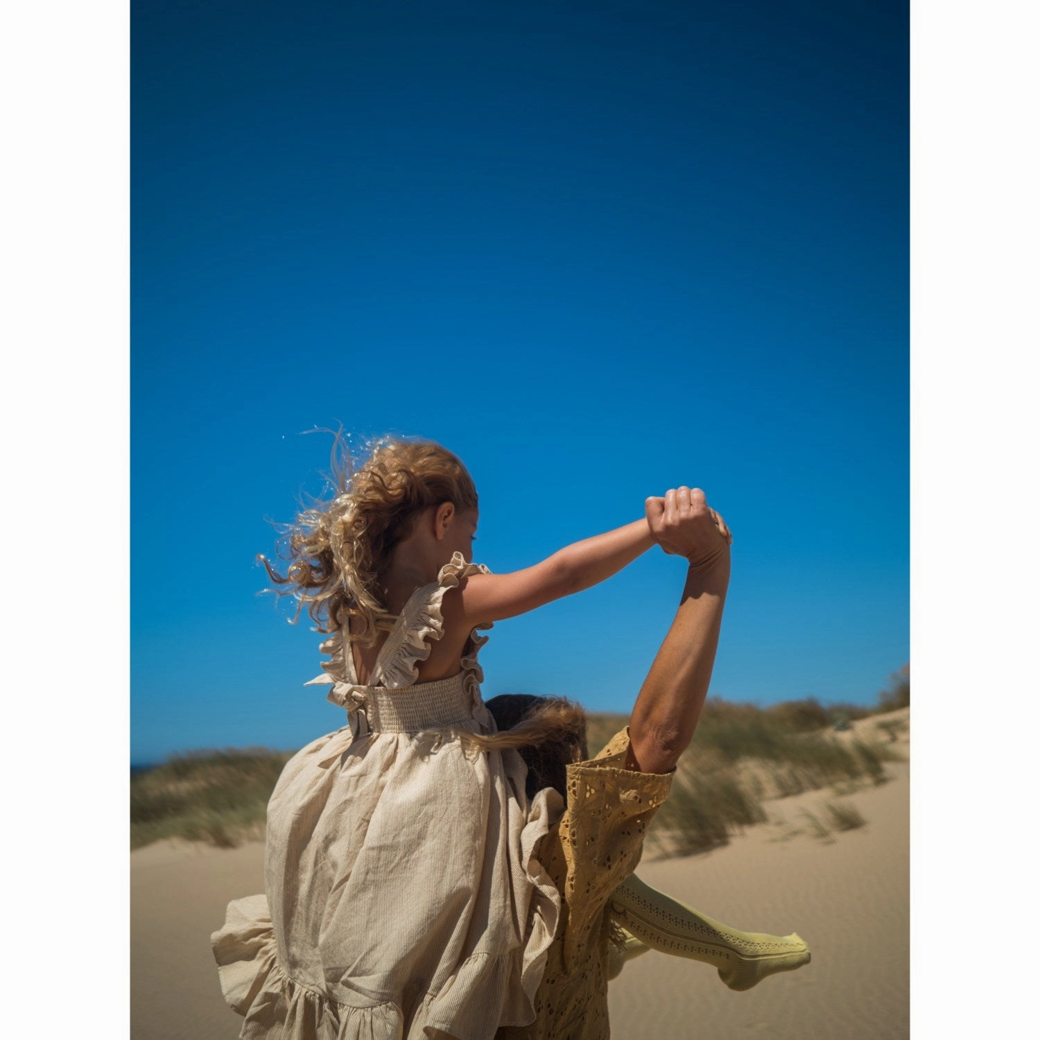 MarMar Fine Cotton Dijon Stripe Danita Frill Dress Belted-Style