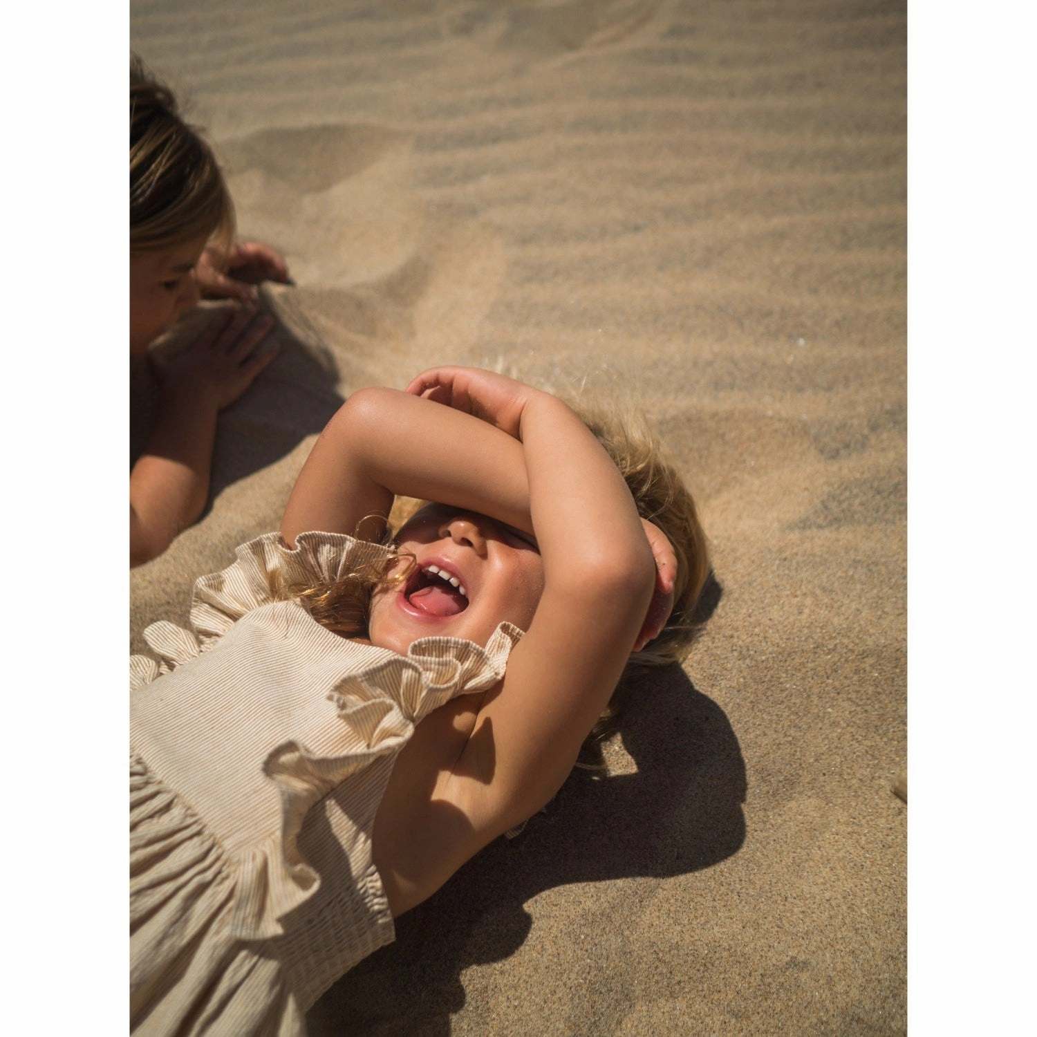 Comfortable casual dress MarMar Fine Cotton Dijon Stripe Danita Frill Dress