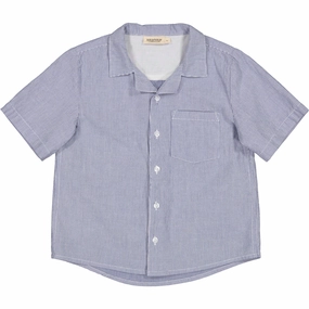 Sleepwear Button Down Design MarMar Fine Cotton Navy Stripe Tage Shirt