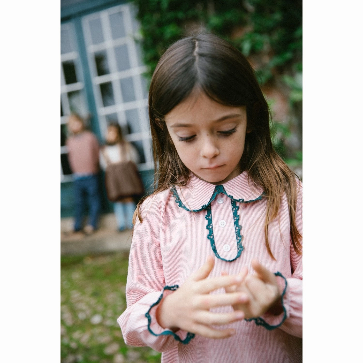 MarMar Fine Cotton Red Hairline Stripe Davi Dress Formed Look