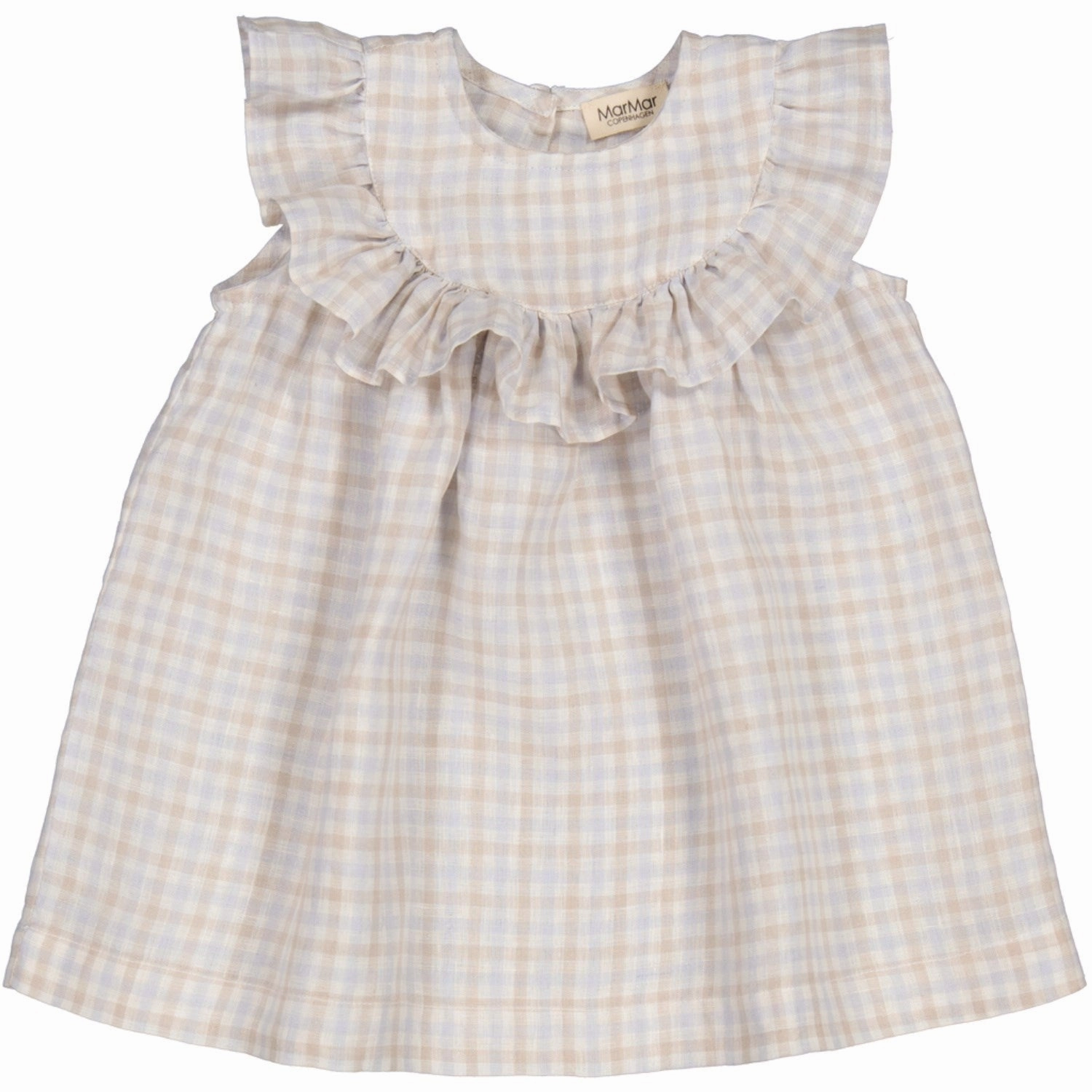 MarMar Fine Linen Summer Check Drine SS Dress Matte-Lining