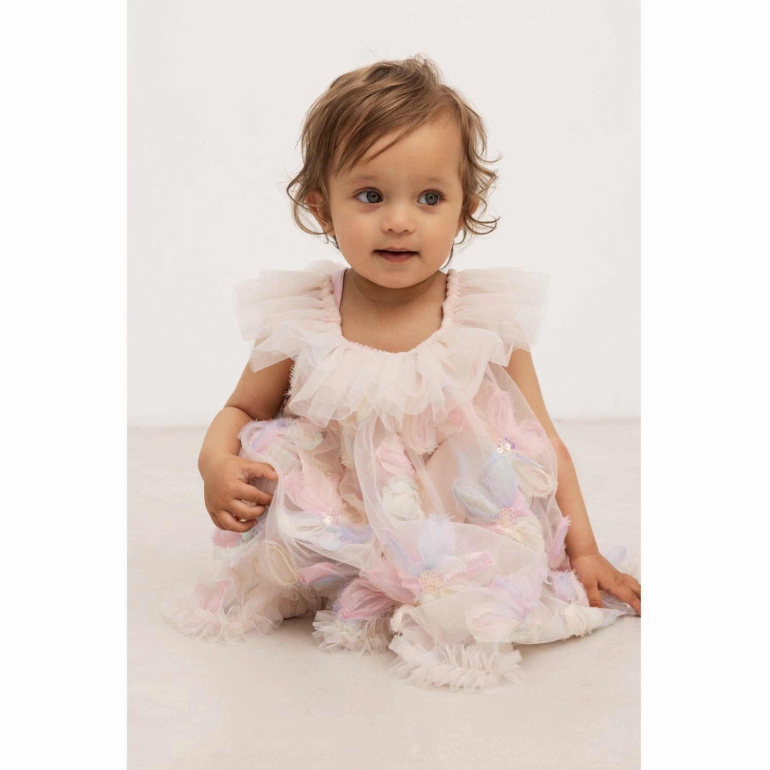 MarMar Flower Tulle Rainbow Tulle Daja Dress Movement Feel Neutral Tones