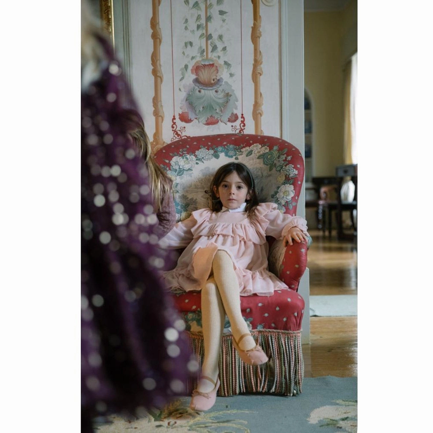 Office Smart Trend Glow MarMar Glitter Crepe Rose Dust Glitter Damra Dress