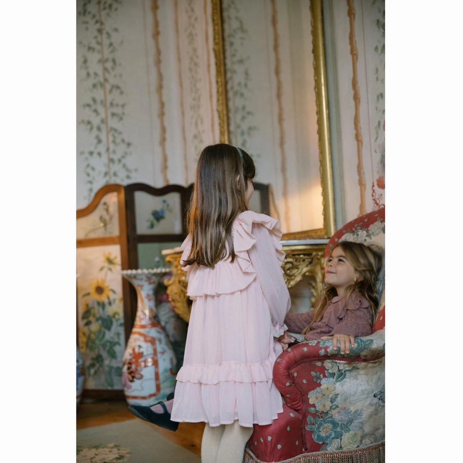 MarMar Glitter Crepe Rose Dust Glitter Damra Dress Modern Look