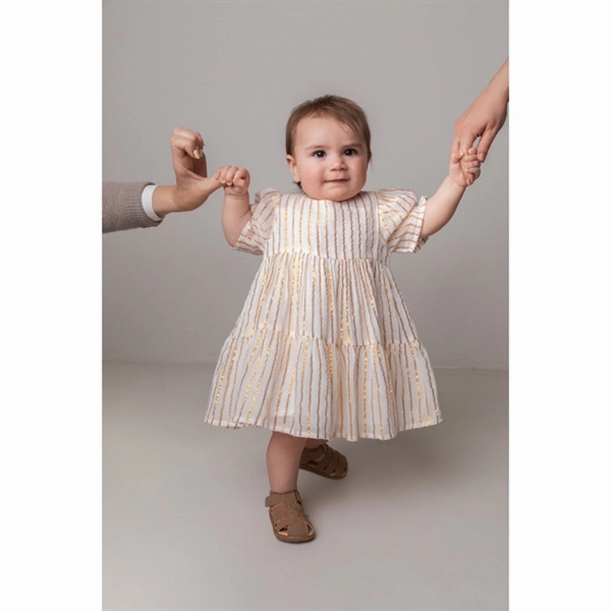 MarMar Gold Stripes Damita Dress Holiday-Party Vibrant evening gown