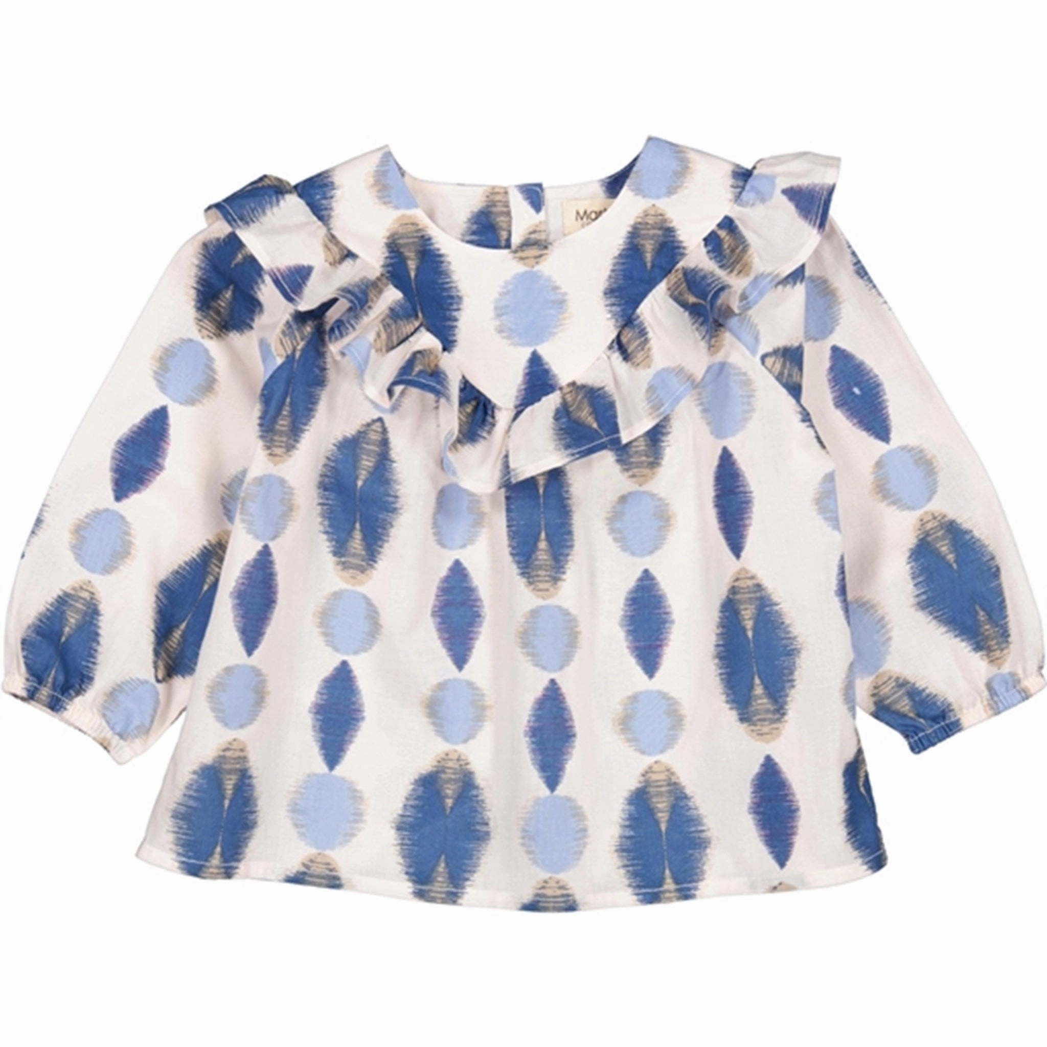 Non-irritating MarMar Ikat Print Glacier Tulette Blouse