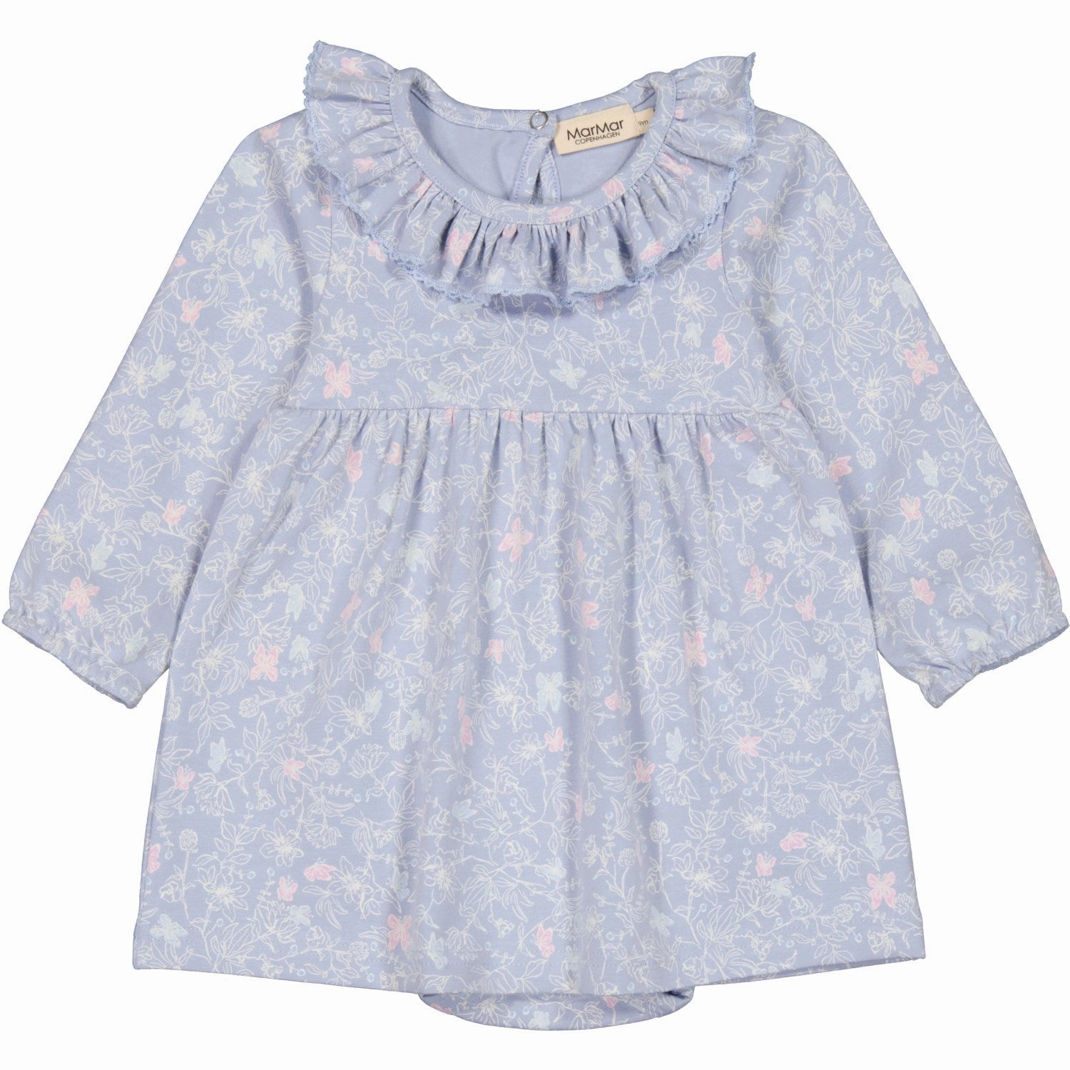 MarMar Jersey Print Butterfly Meadow Raya Dress Olive Tone Fair-Trade