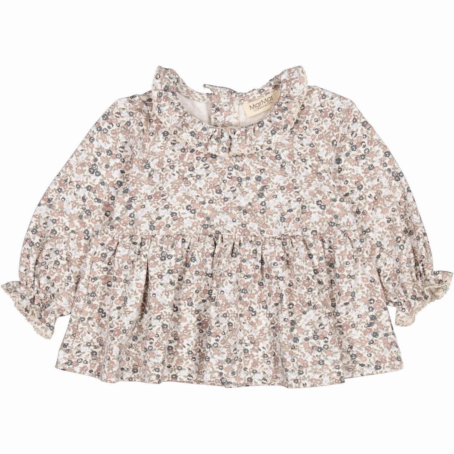 Trendsetting Design MarMar Jersey Print Deep Peony Tiora Frill LS Blouse