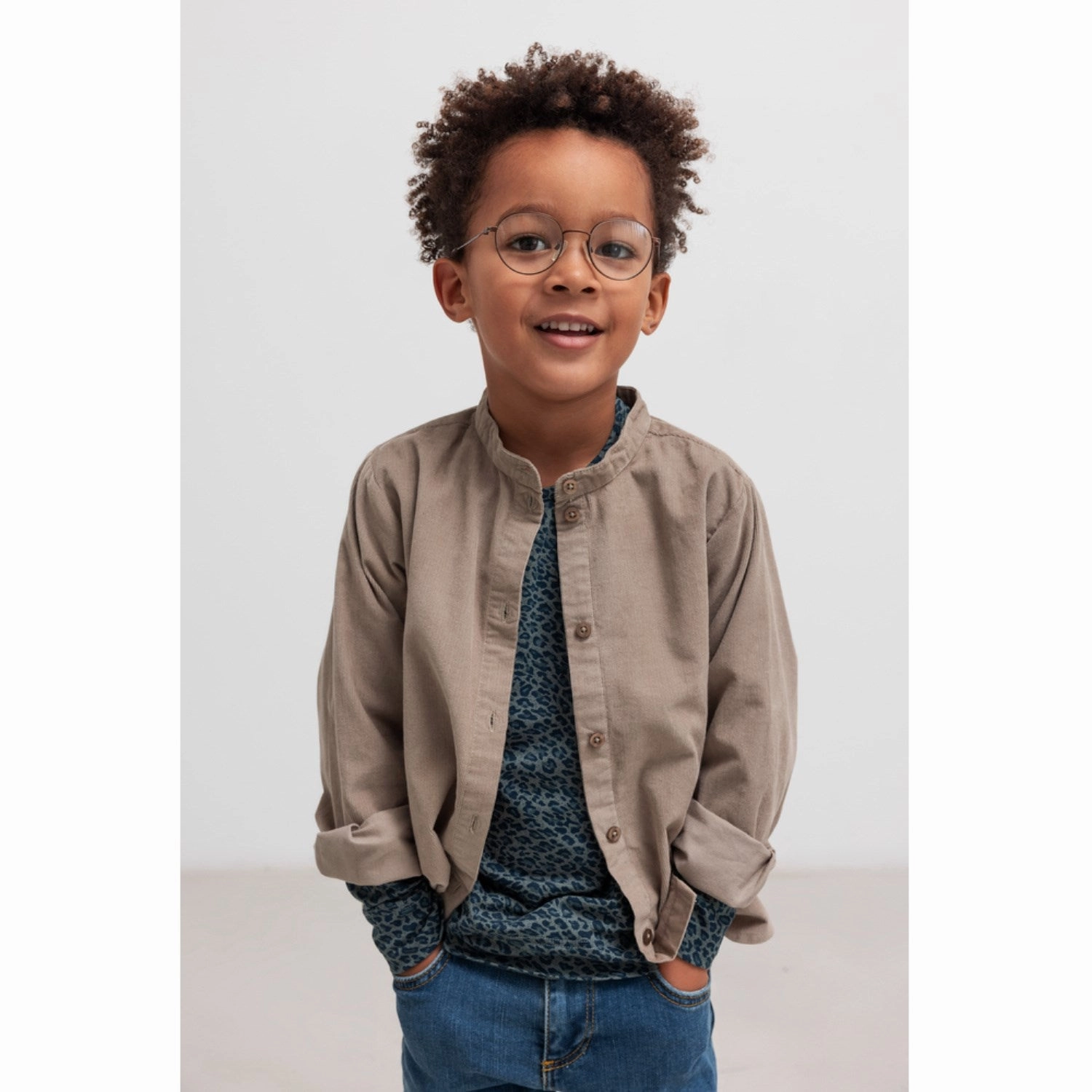 Anti Static Lining High-End Fashion MarMar Leopard Dusty Green Leo Leo Blouse