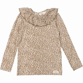 MarMar Leopard Forest Brown Leo Leo Talia Blouse stain resistant coating Zip Front