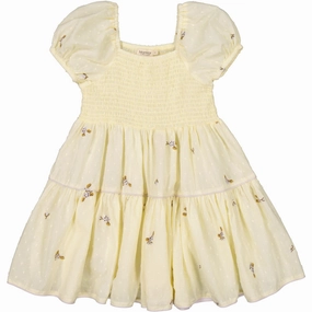 Bare Glow Front Detail MarMar Light Cotton Dobby Apple Blossom Dyman Dress