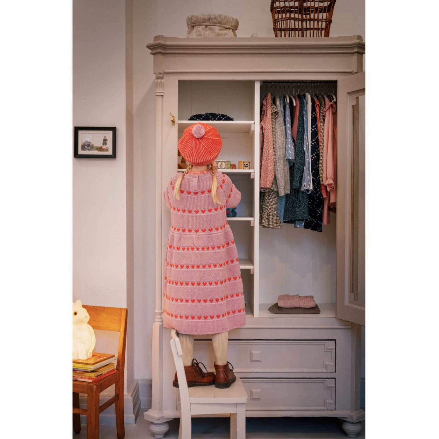 Floral design MarMar Light Cotton Wool Pattern Soft Berry Hearts Daso Knit Dress