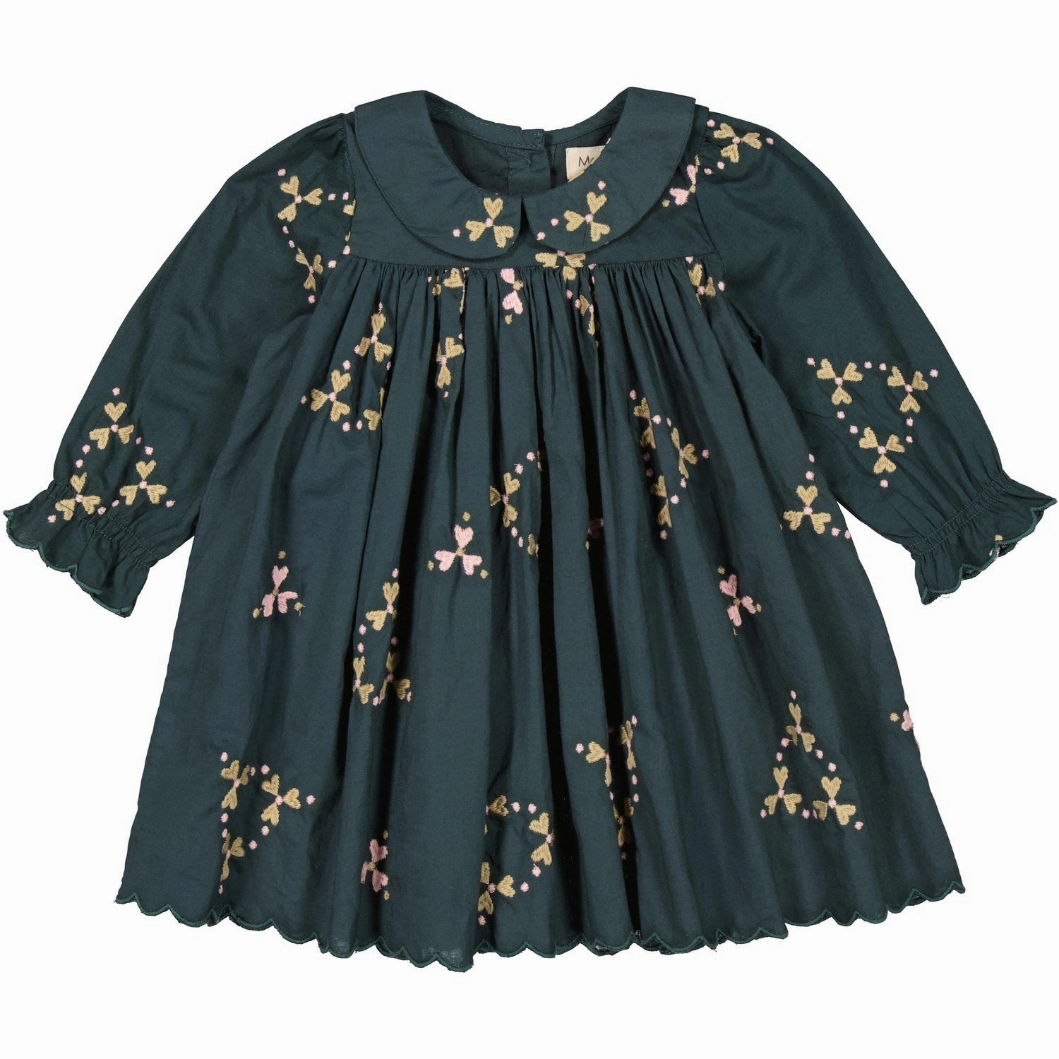 MarMar Light Embroidery Deep Forest Hearts Dulla Scallop Dress Snag-Resistant