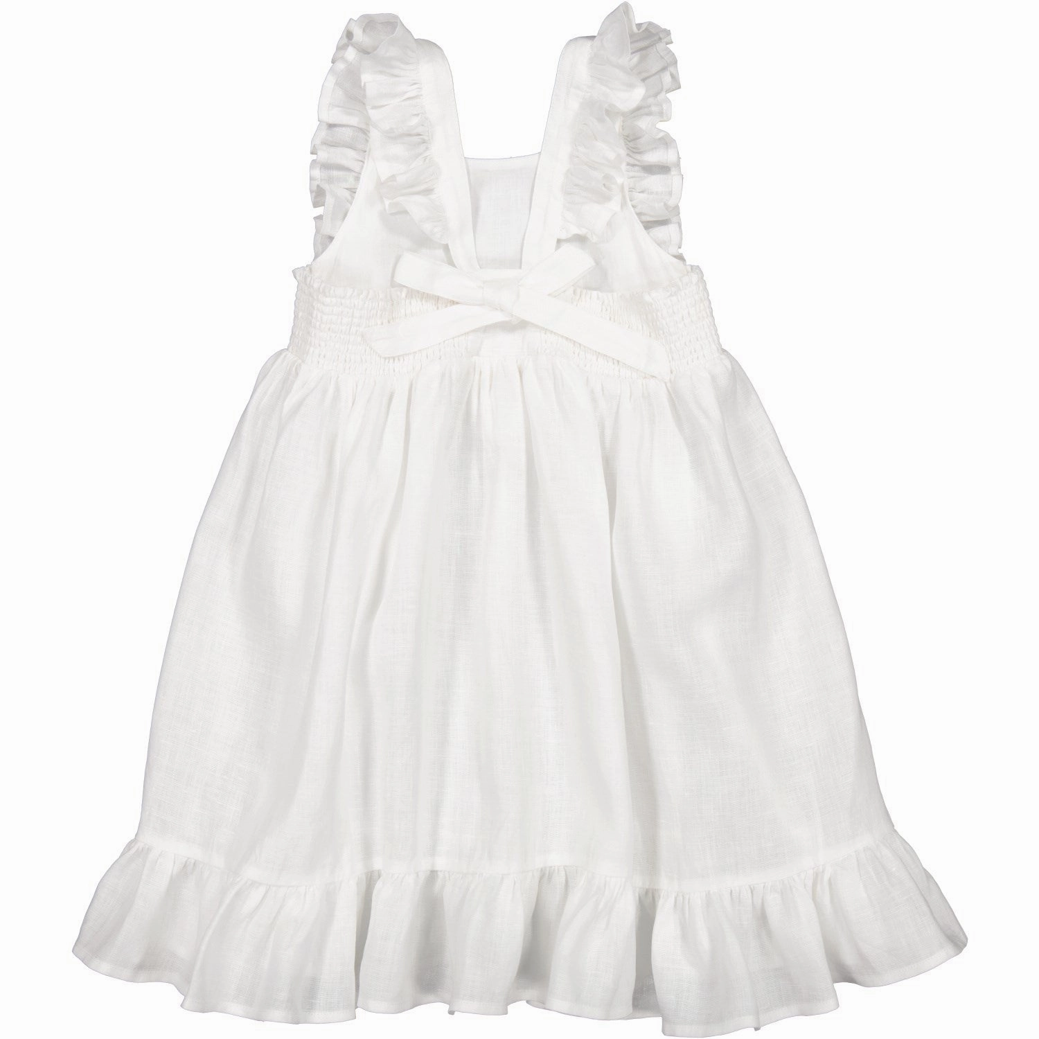MarMar Linen White Danita Frill Dress Texture Edge