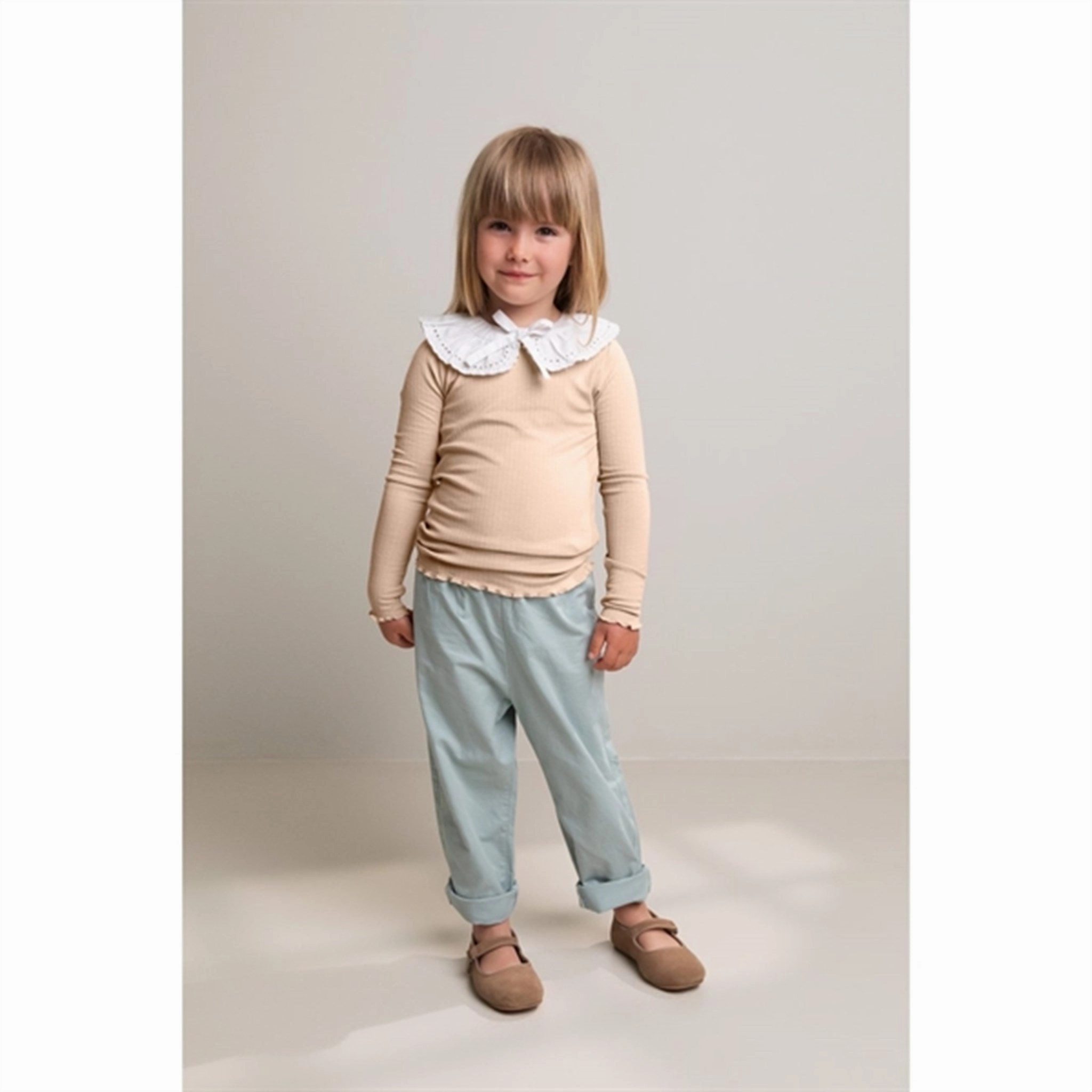 MarMar Micro Modal Beige Rose Tani Blouse High Neck