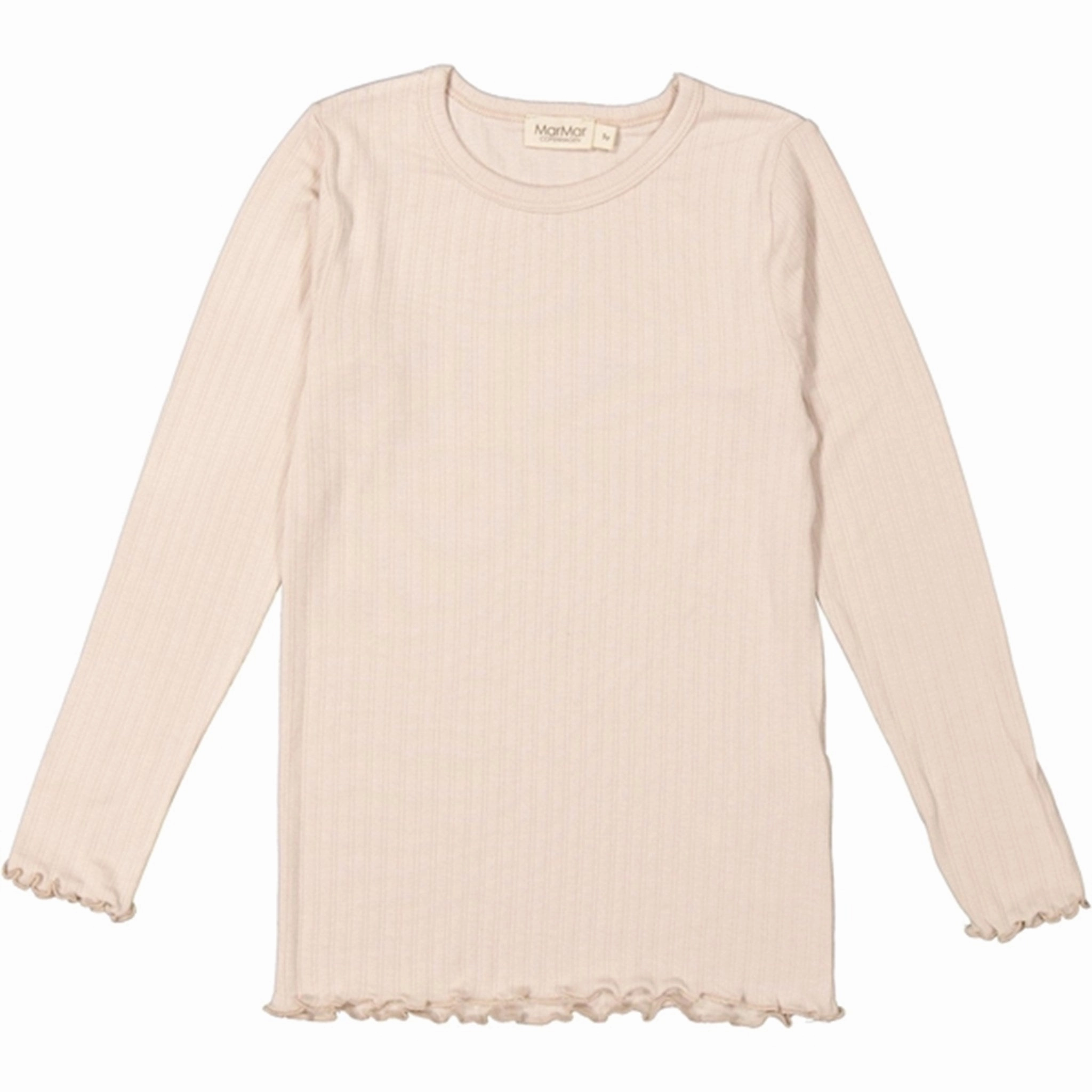 MarMar Micro Modal Cream Taupe Tani Blouse Snug fit Ruffle Edge