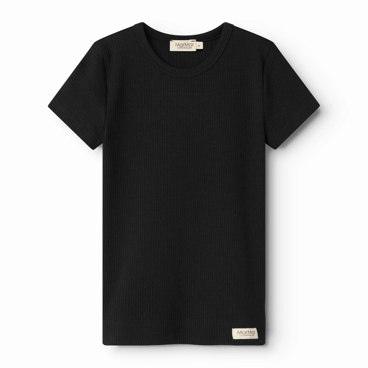 MarMar Modal Black Plain T-shirt Fade Resistant Coating Essential Look