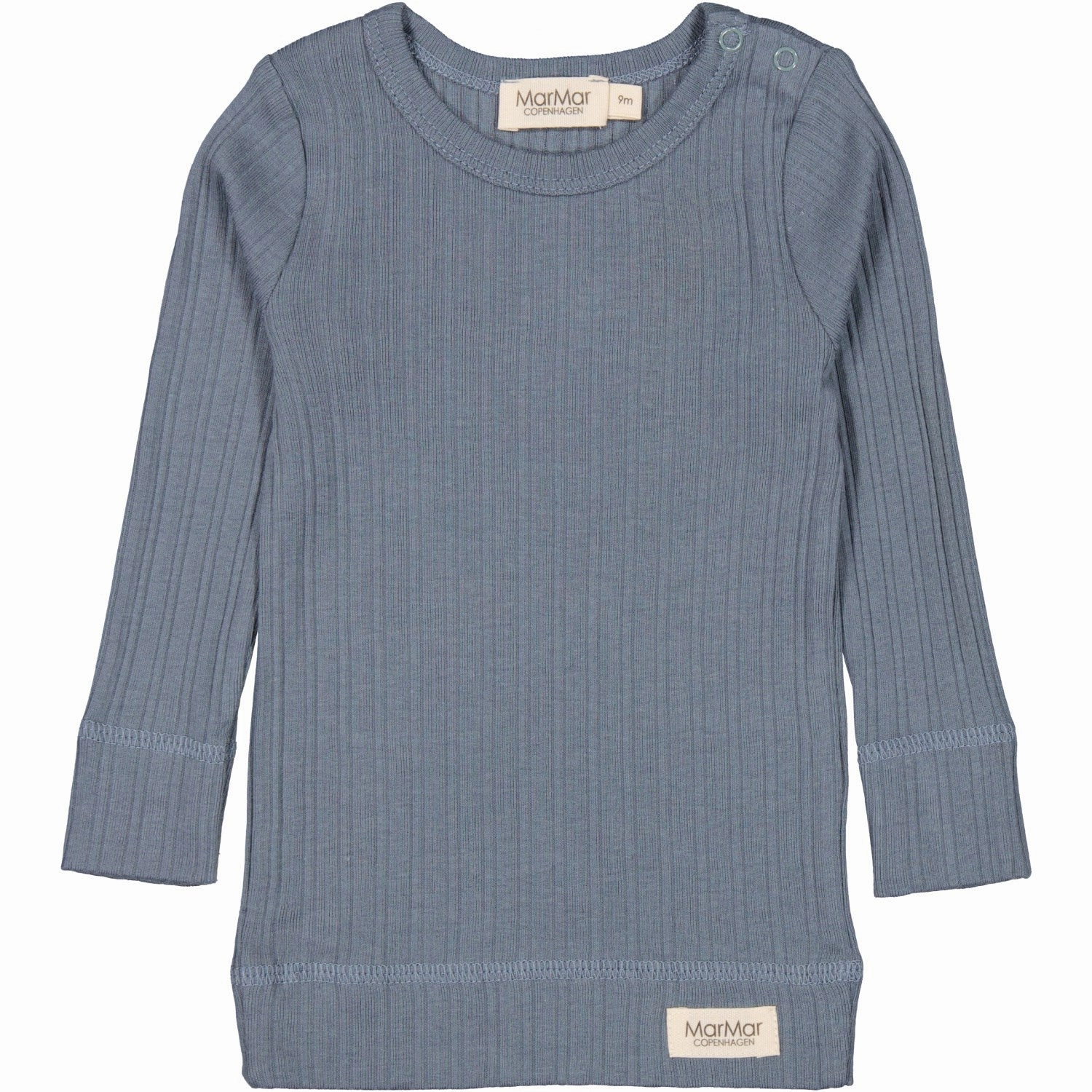 Printed design Odorless Binding Tape MarMar Modal Broad Rib Stormy Blue Plain Blouse