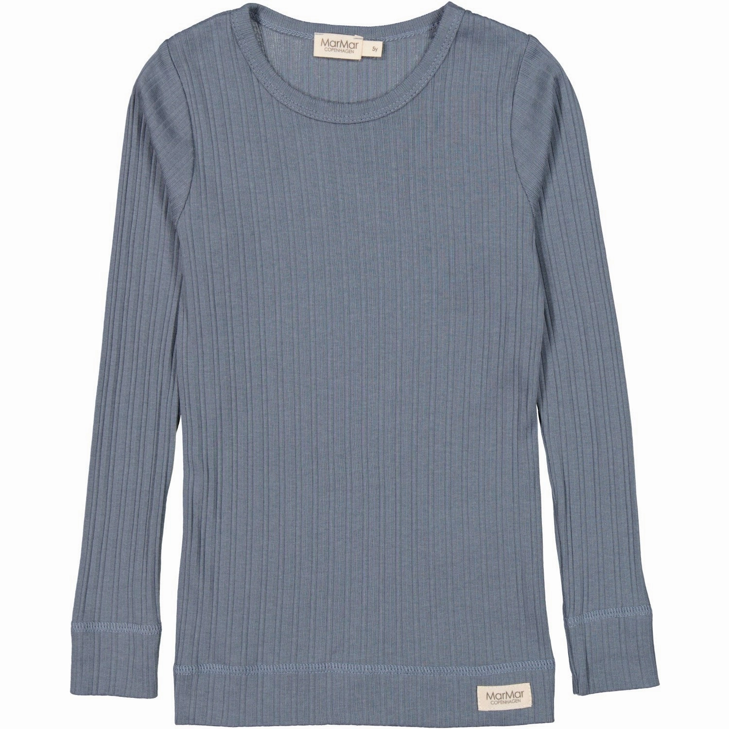 Structured Collar MarMar Modal Broad Rib Stormy Blue Plain Blouse