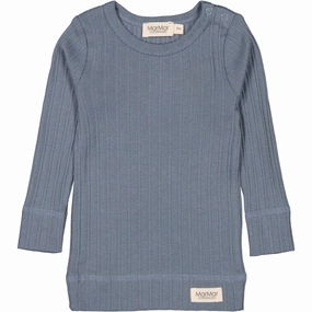 Printed design Odorless Binding Tape MarMar Modal Broad Rib Stormy Blue Plain Blouse