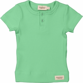 Ribbed Collar Trim MarMar Modal Cale Green T-Shirt SS