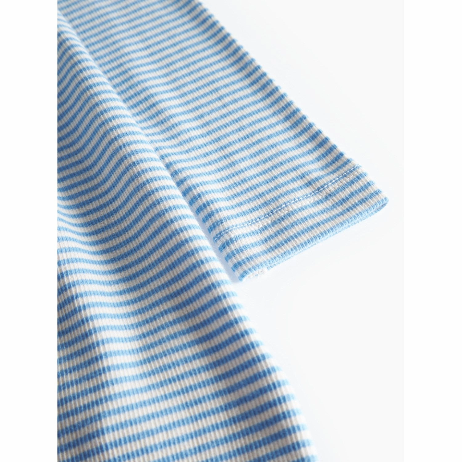 MarMar Modal Fine Rib Blue Stripe Dama LS Dress Cotton Skin