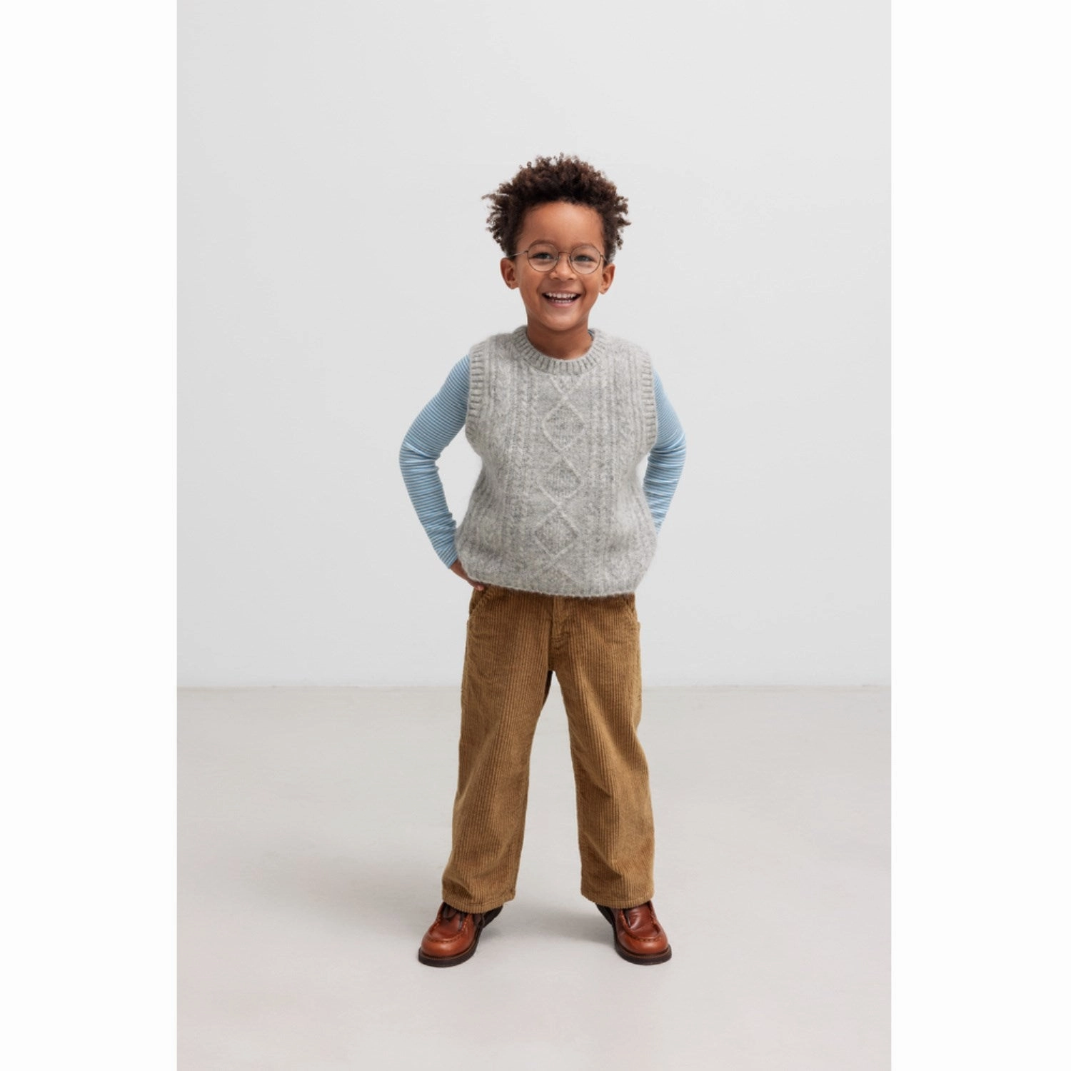 MarMar Modal Fine Rib Blue Stripe Tani Blouse Functional Fashion