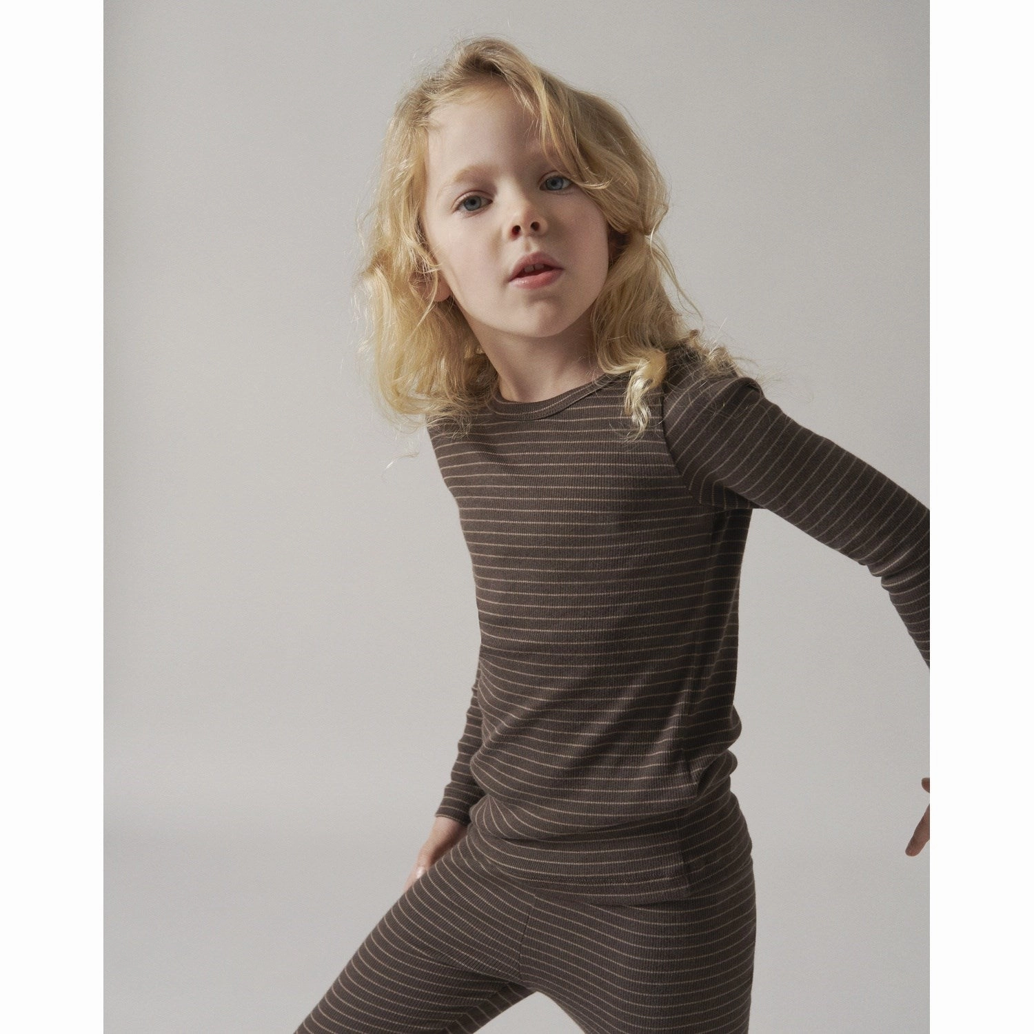 Designer Touch MarMar Modal Fine Rib Nori Green Stripe Tani Blouse