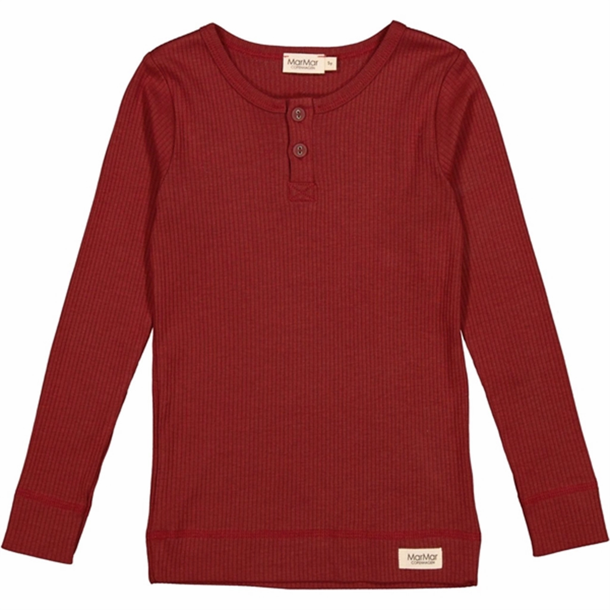 MarMar Modal Hibiscus Red Blouse Embellished Neckline