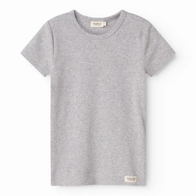 Layering Essential Stylish and Easygoing MarMar Modal Melange Light Grey Melange Plain T-shirt