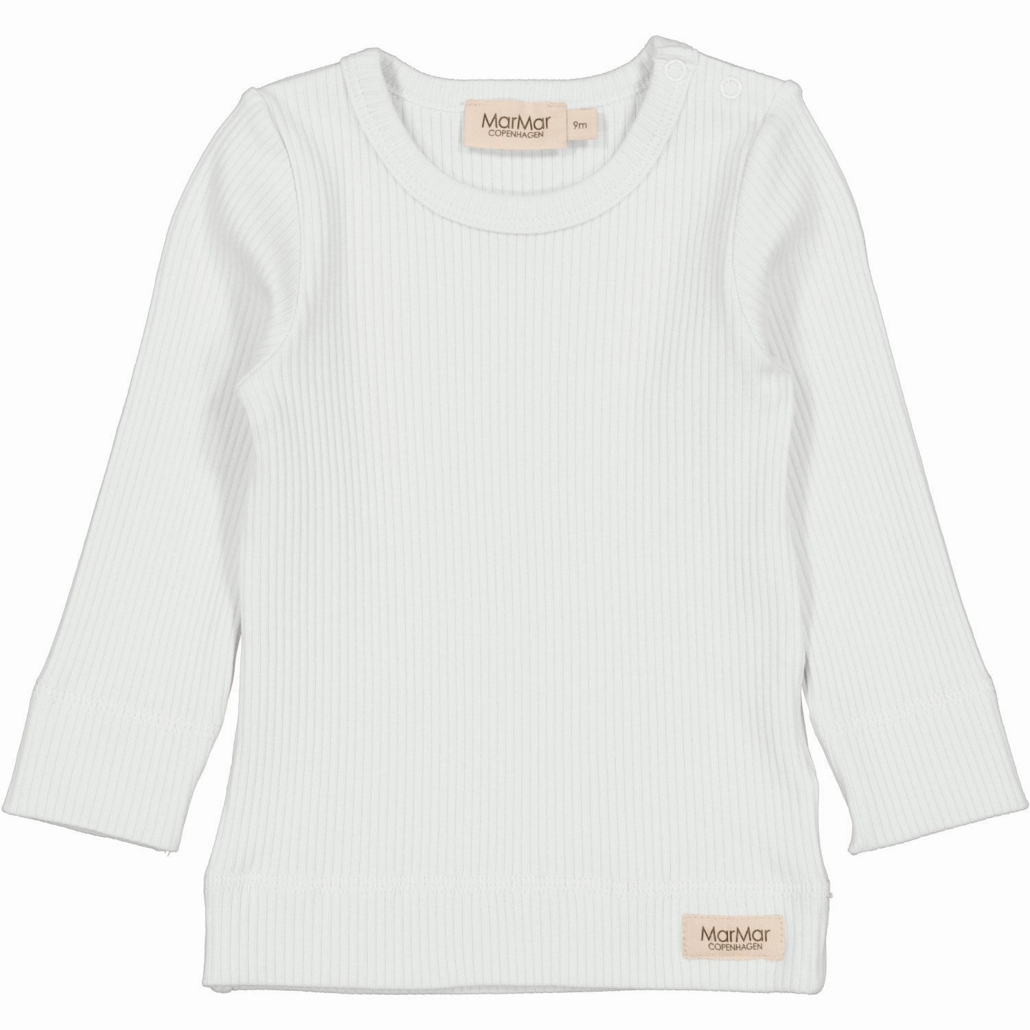 MarMar Modal Mint Chalk Plain Blouse Ribbed Trim