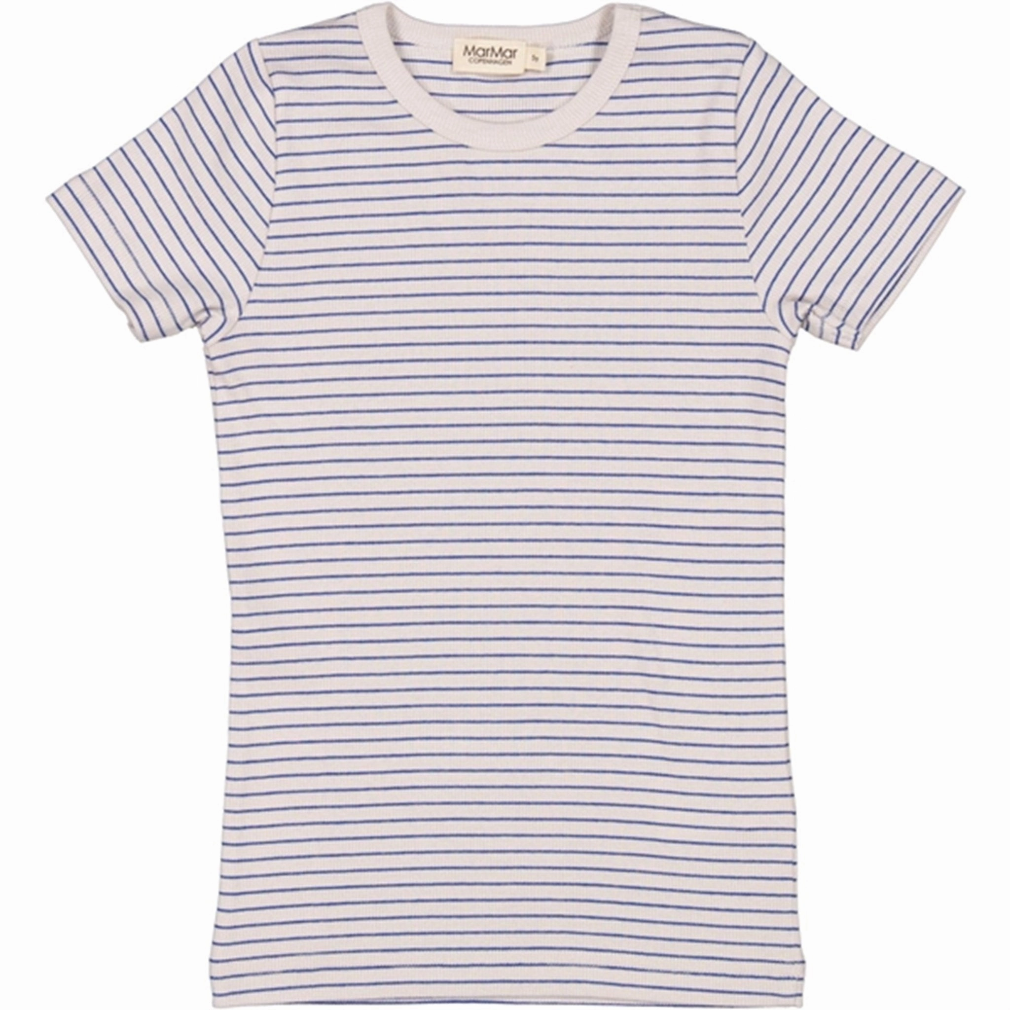 MarMar Modal Rib Space Blue Stripe Tago T-shirt Simple Wear Leisure Casual