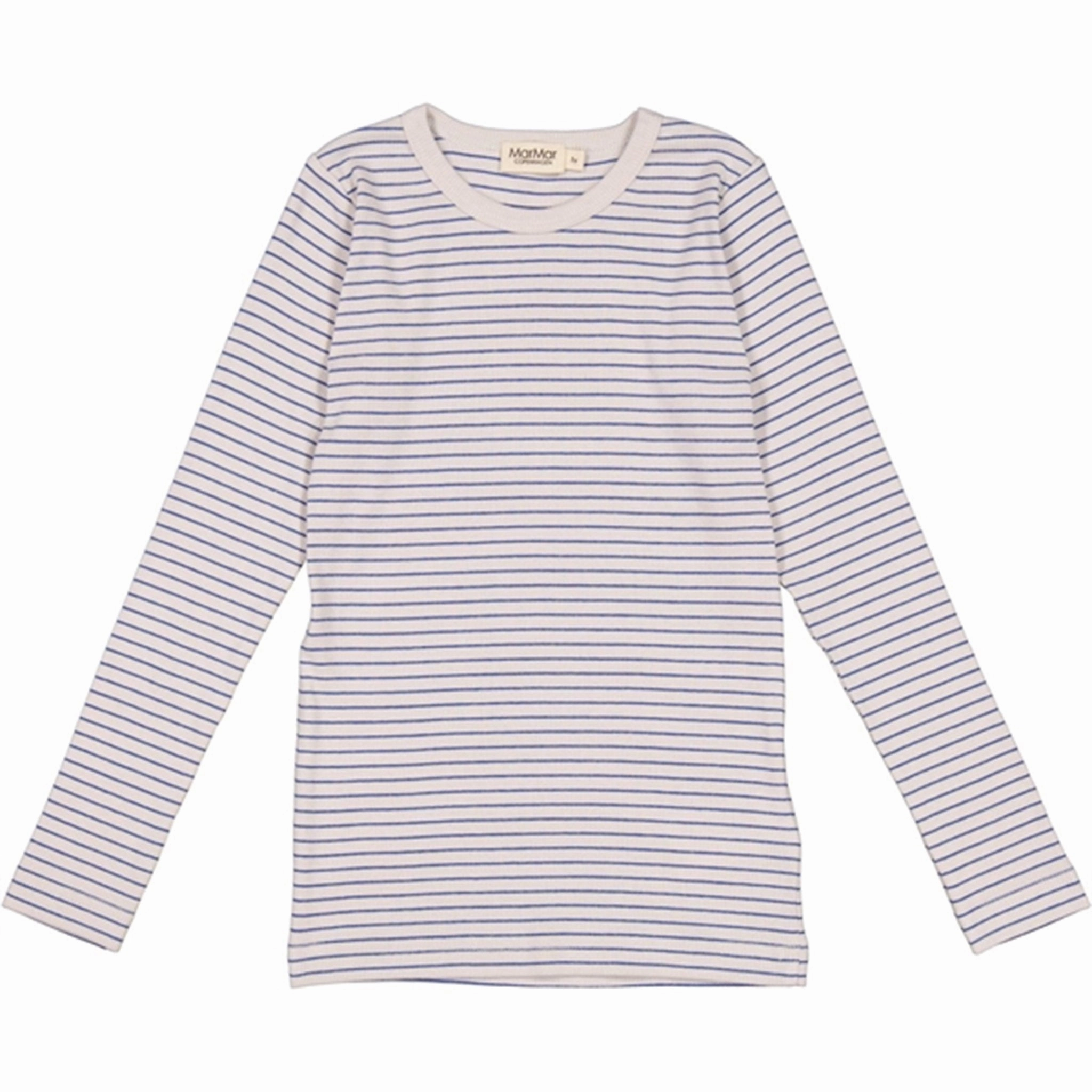 MarMar Modal Rib Space Blue Stripe Tani Blouse Low Profile Pocket Design Non Iron Material