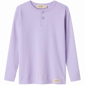MarMar Modal Soft Lavender Tee LS gender-neutral Tagless Labeling