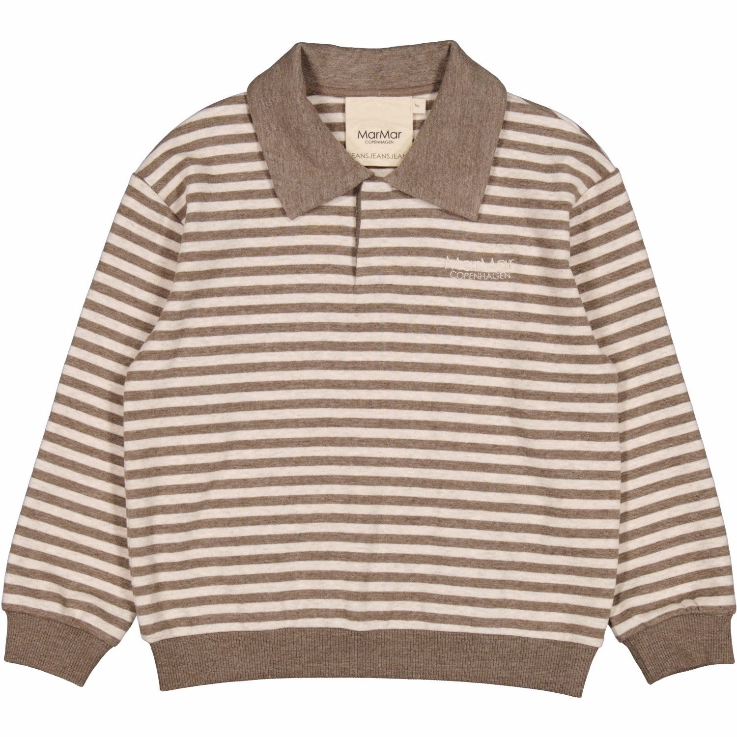 MarMar Modal Sweat Brown Stripe Melange Thanos Polo Fashion Forward Lightweight Knit Material