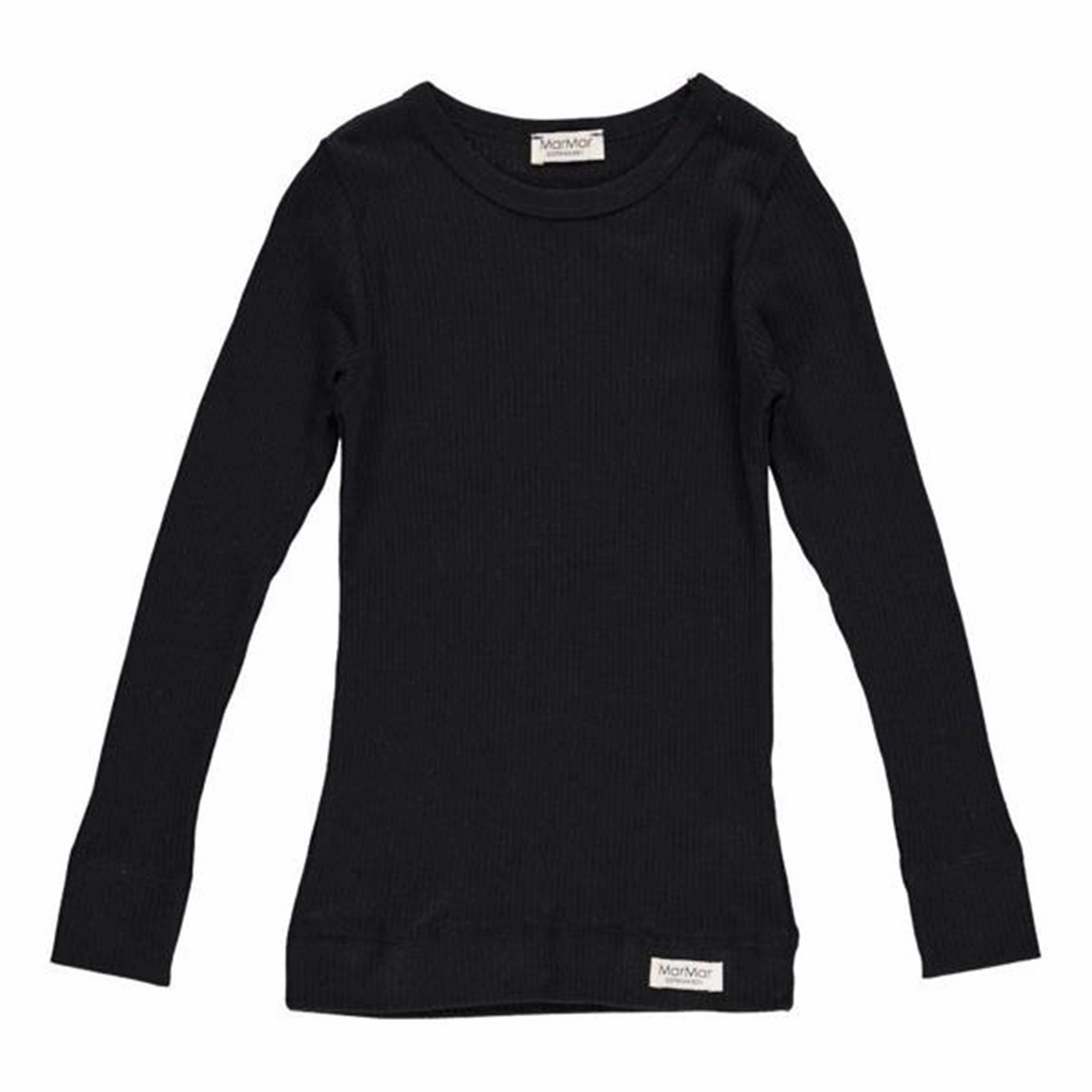 Sheer Panel MarMar Modal Tee Plain LS Black