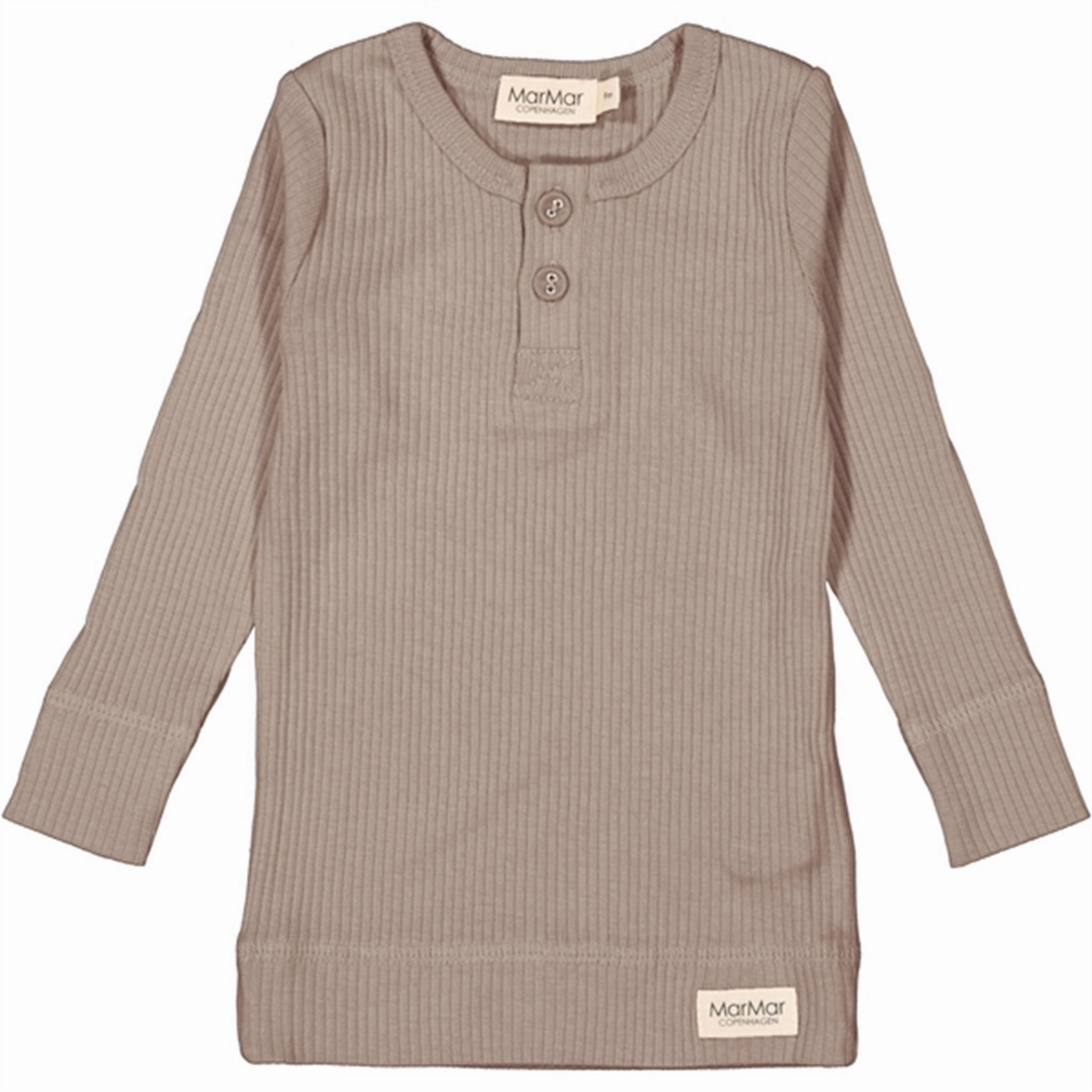 Refined Aesthetic Non Irritating Tags MarMar Modal Warm Stone Blouse