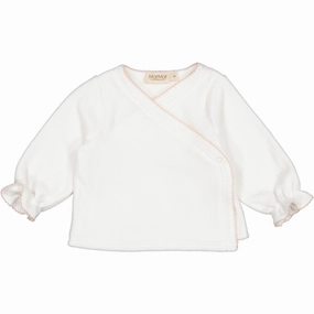 MarMar New Born Rose Picot Tuba Wrap Blouse Low Profile Pocket Design