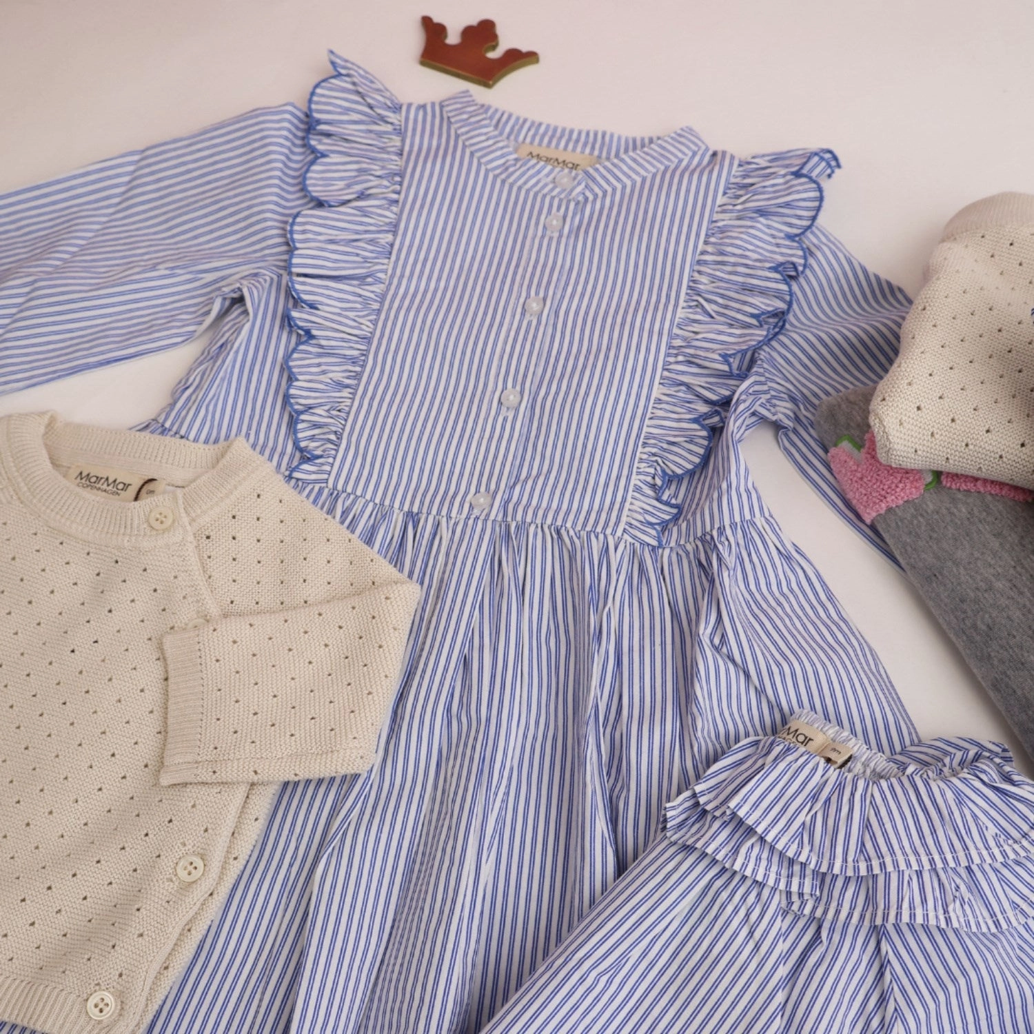 MarMar Poplin Bolich Blue Strips Deidra LS Dress Daily Silhouette Layered Comfort