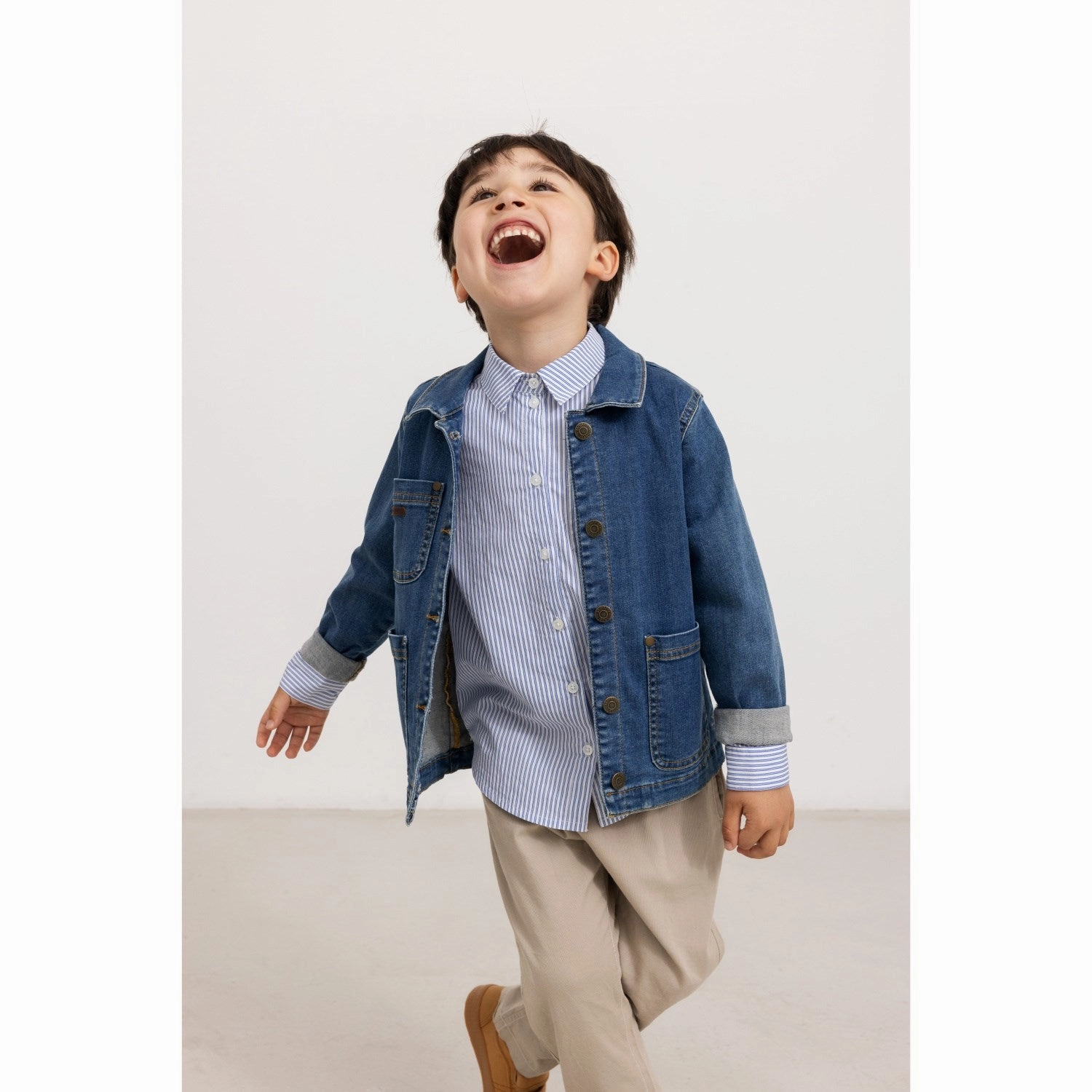 MarMar Poplin Bolich Blue Strips Tommy Shirt High-End Fabric Subtle Print