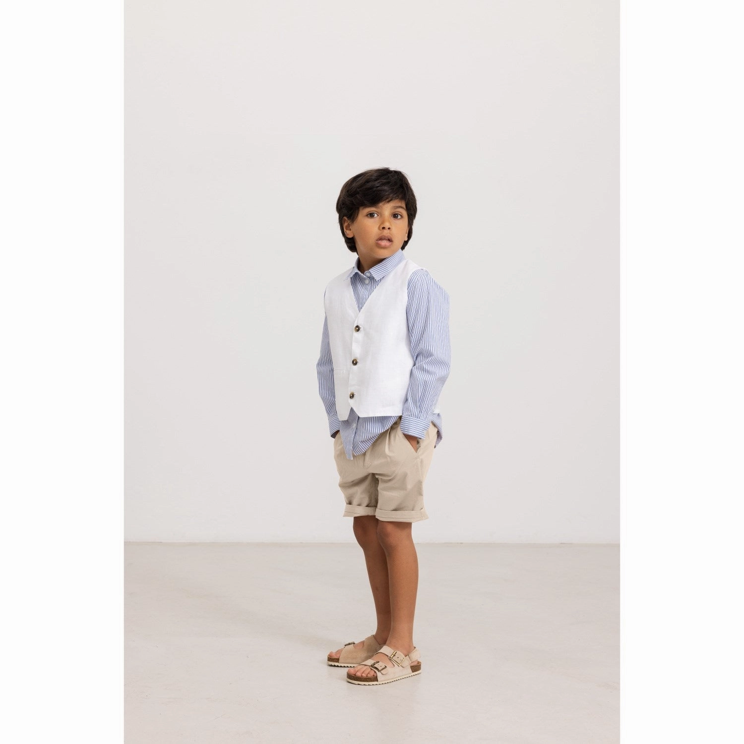 No Chafe Edging MarMar Poplin Bolich Blue Strips Tommy Shirt