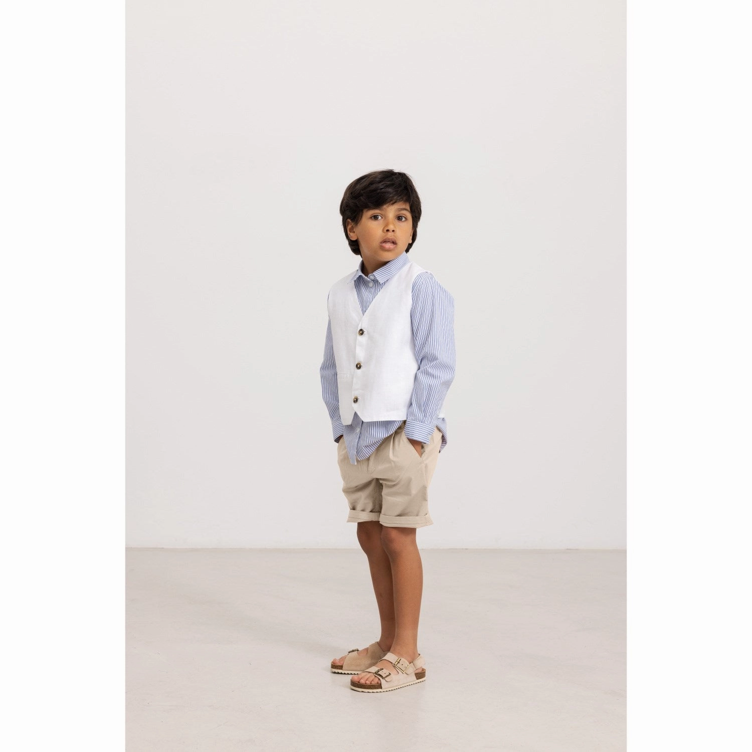 MarMar Poplin Bolich Blue Strips Tommy Shirt Petite Fit