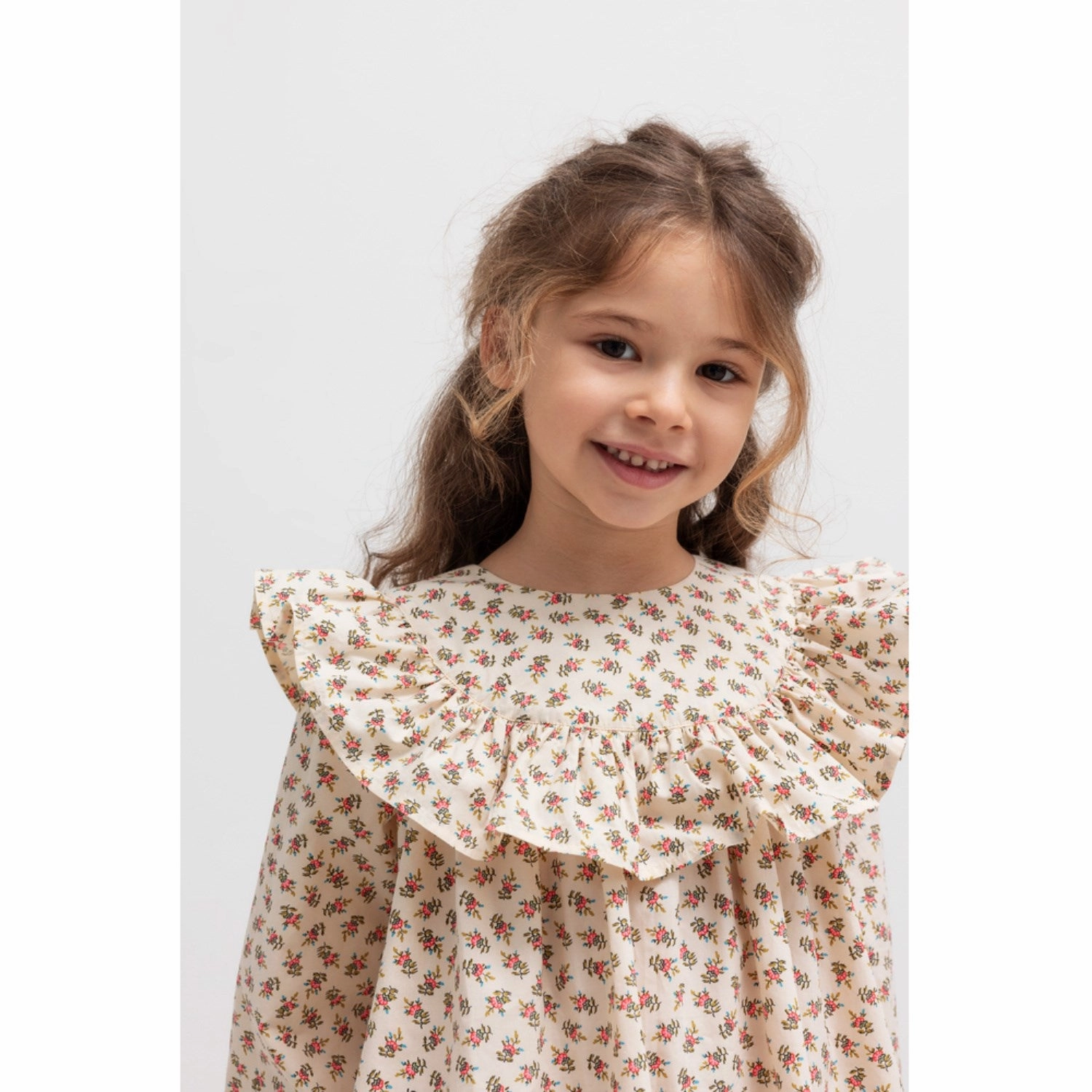 MarMar Poplin Japanese Flower Drine LS Dress Playful Cut